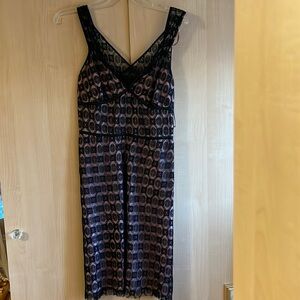 Dress, Tocca size 2. Black lace w pink satin slip under.